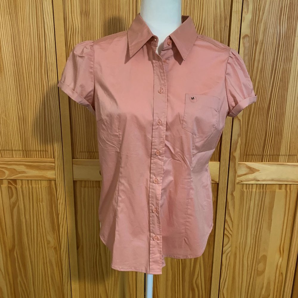 New York & Company Short Puff-Sleeve Blouse NWOT